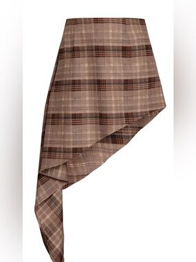 PrettyLittleThing Brown Plaid Skirt